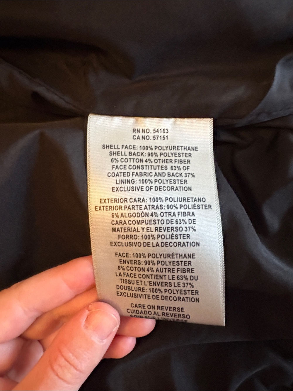 Black Faux Leather Bomber Zip-Front Jacket - Picture 4 of 4
